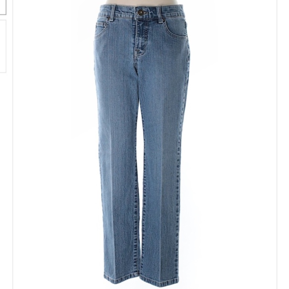 BANDOLINO BLU MANDIE Straight washed blue Jeans cropped short 6